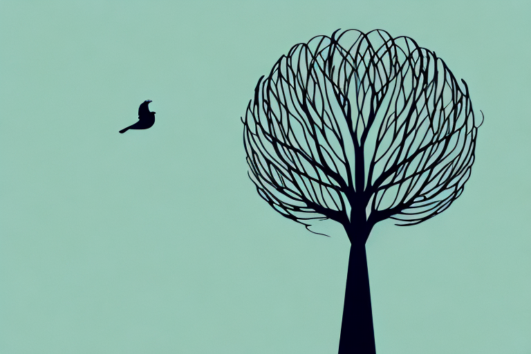 A tree with a bird perched on a branch