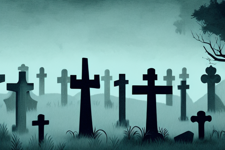 A graveyard with a mysterious