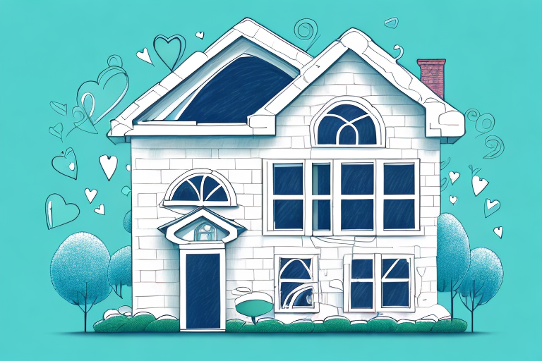 A house with a heart-shaped window