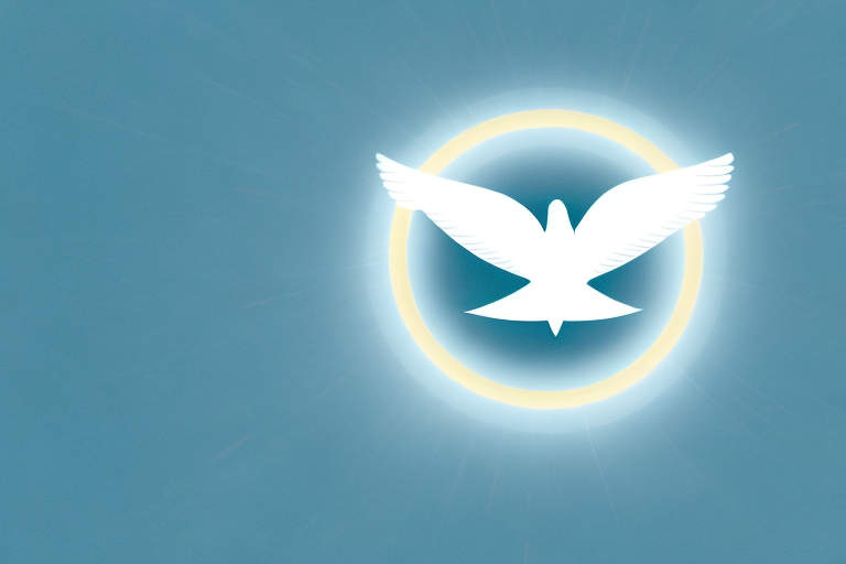 A dove with a glowing halo of light around it