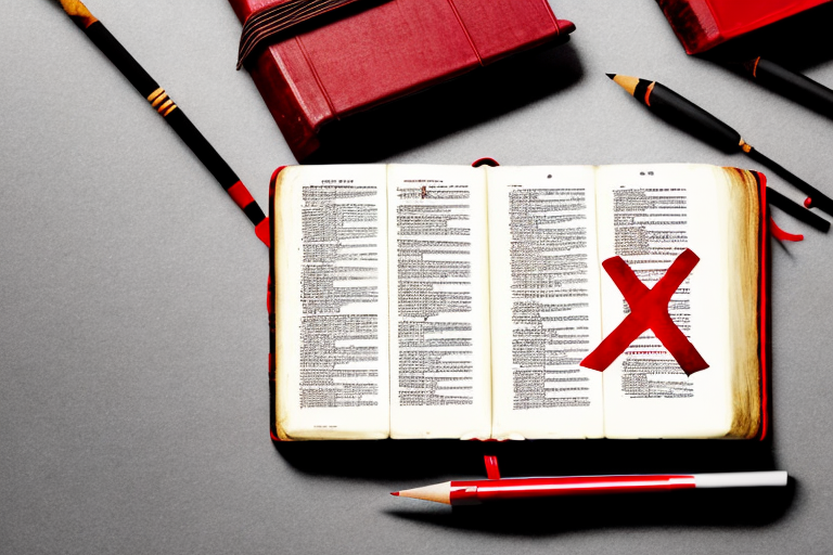 A bible with a red x over it