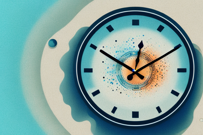 A clock with sand or time-related imagery falling through it