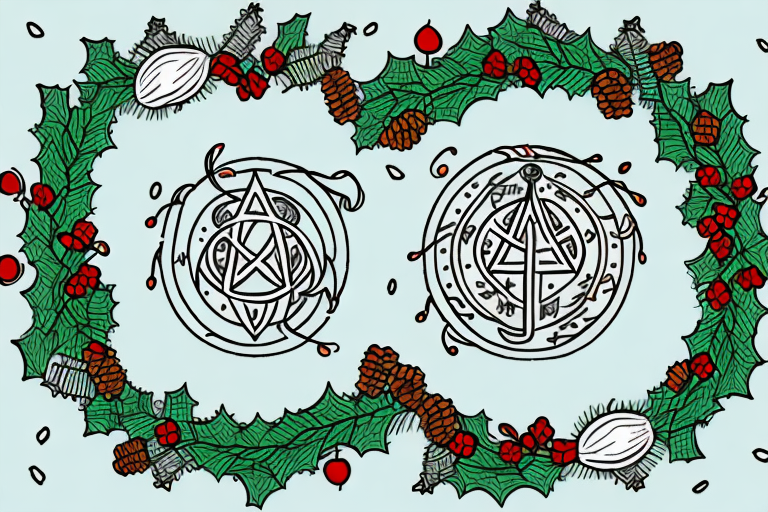 A festive scene with pagan symbols