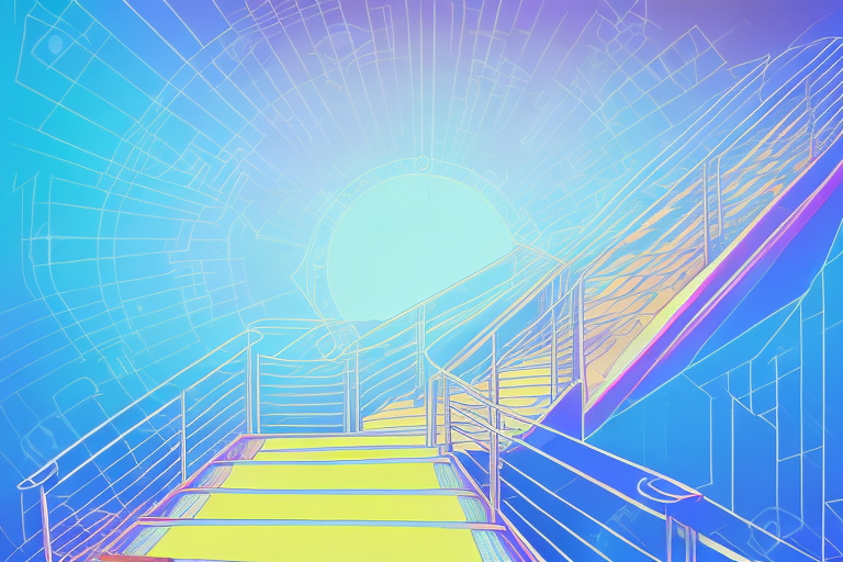 A stairway leading up to a bright