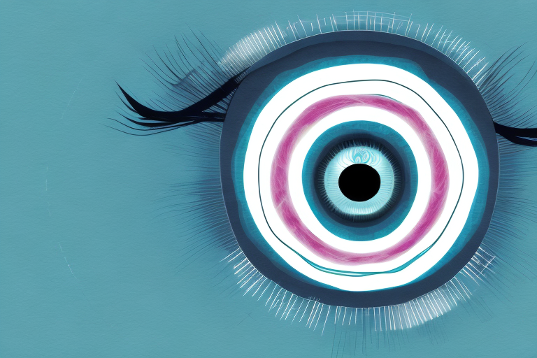 A stylized eye with a halo of light radiating from it