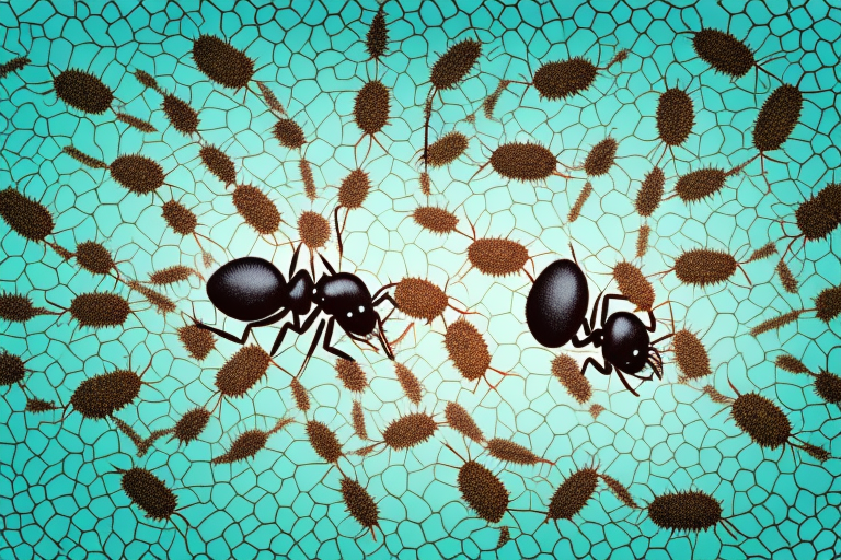 An ant colony in a natural environment