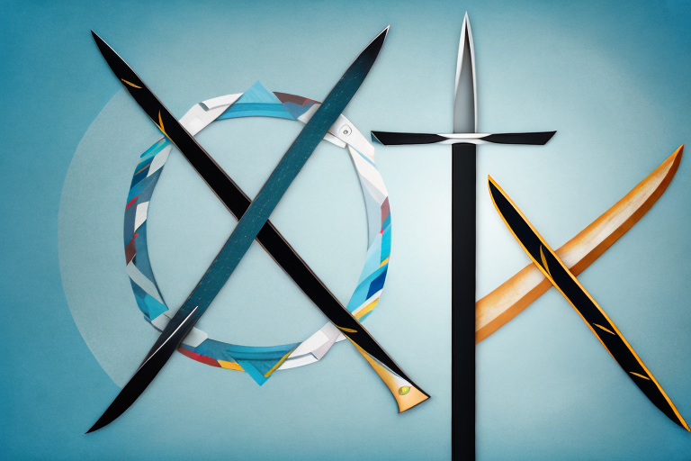 Two swords being sharpened against each other