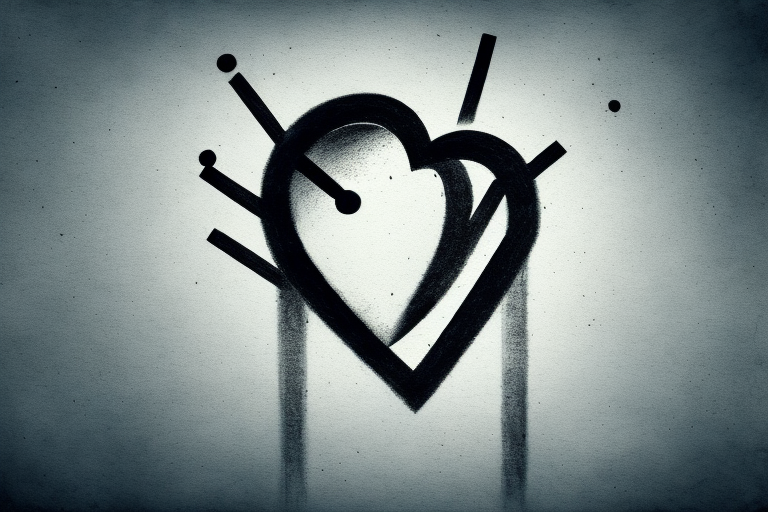A heart with a dark