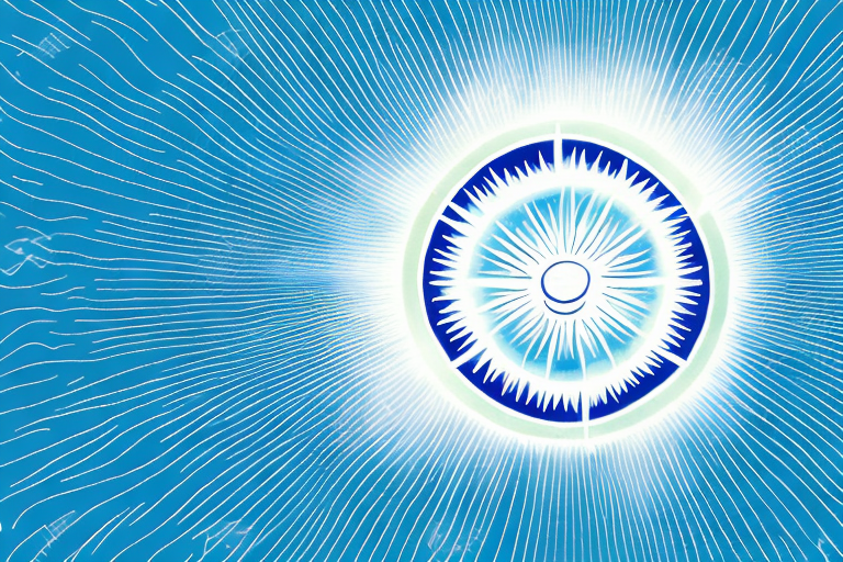 A sunburst radiating out from a central point