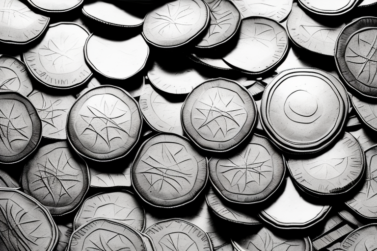 A large pile of coins