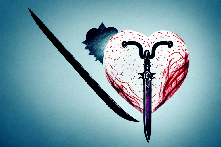 A heart with a sword piercing it